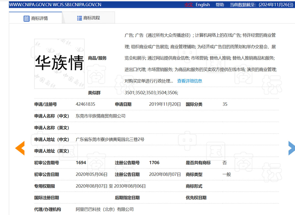 华族情商标